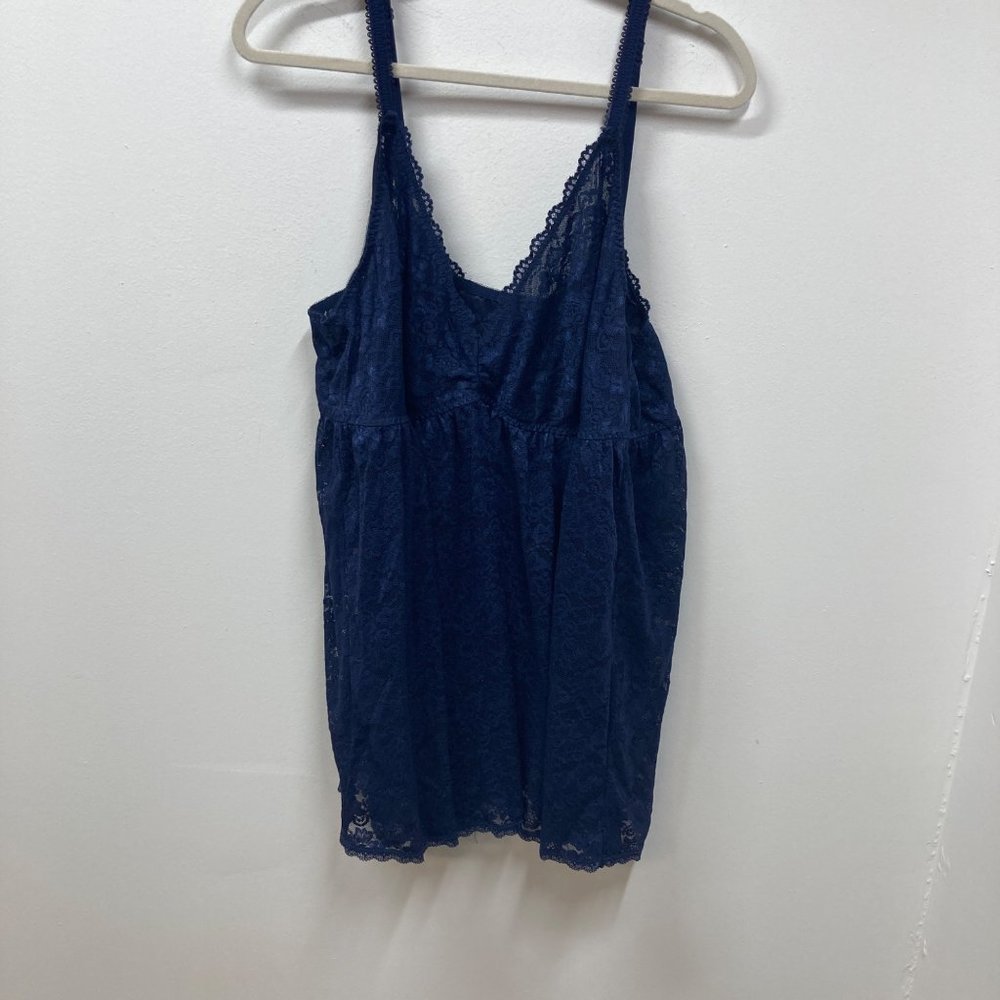torrid Deep Navy Lace Chemise with Scalloped Trim